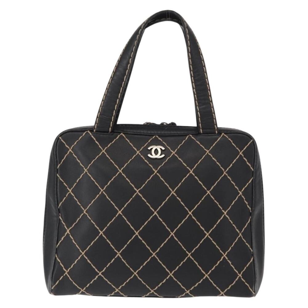 Chanel Lambskin Wild Stitch Handbag Black